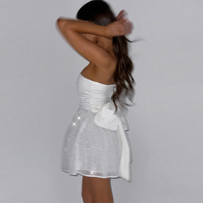 Elegant White Strapless Mini Dress – Shop Chic Fashion | OceanShopping