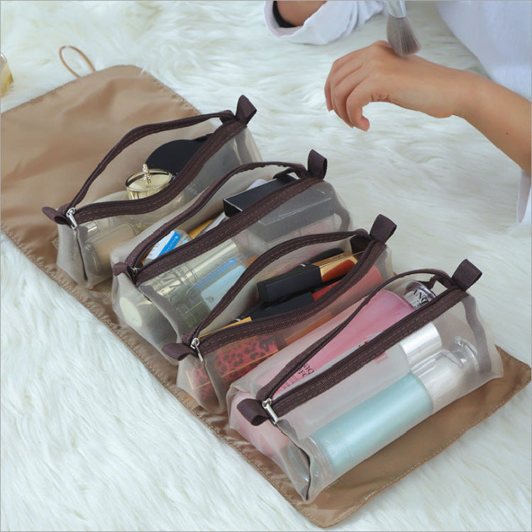 4-Piece Foldable Travel Cosmetic Bag Set – Portable & Stylish Organizer