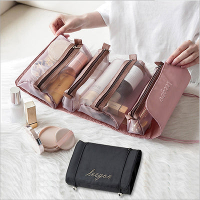 4-Piece Foldable Travel Cosmetic Bag Set – Portable & Stylish Organizer