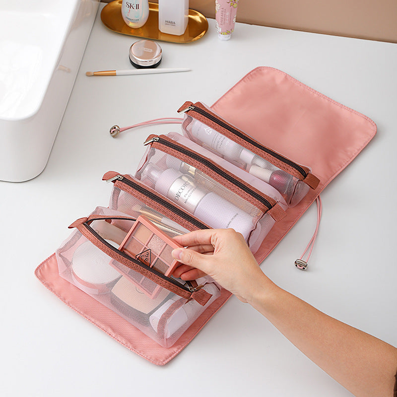 4-Piece Foldable Travel Cosmetic Bag Set – Portable & Stylish Organizer