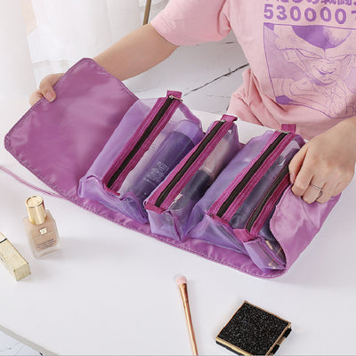 4-Piece Foldable Travel Cosmetic Bag Set – Portable & Stylish Organizer