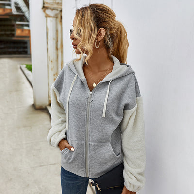 Hooded Long-Sleeved Casual Jacket for Women