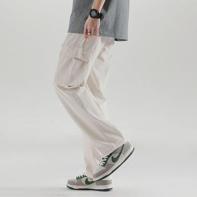 Men's Relaxed-Fit Cargo Pants in Beige - Casual Streetwear