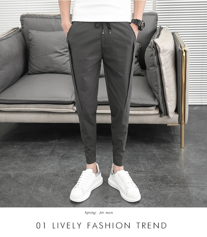 Pantalones Hombre Summer Cargo Pants For Men Clothing All Match Korean Designer Luxury Men Trousers Slim Fit Casual Work Wear 36