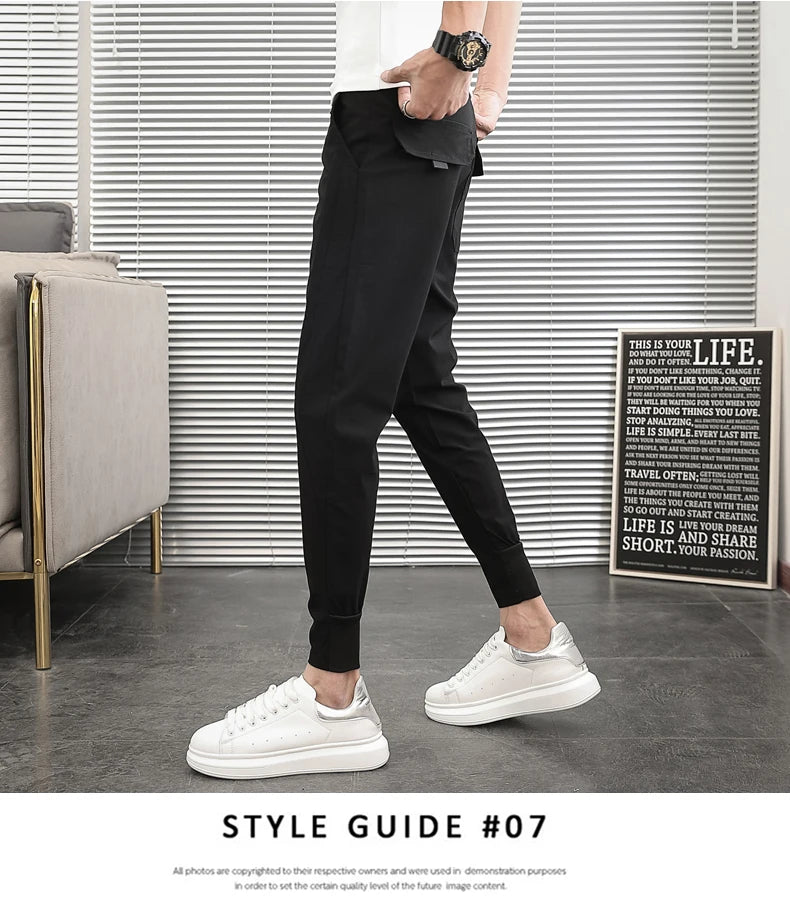 Pantalones Hombre Summer Cargo Pants For Men Clothing All Match Korean Designer Luxury Men Trousers Slim Fit Casual Work Wear 36