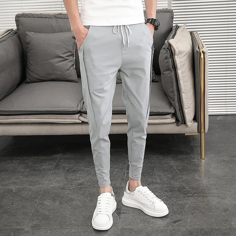 Pantalones Hombre Summer Cargo Pants For Men Clothing All Match Korean Designer Luxury Men Trousers Slim Fit Casual Work Wear 36