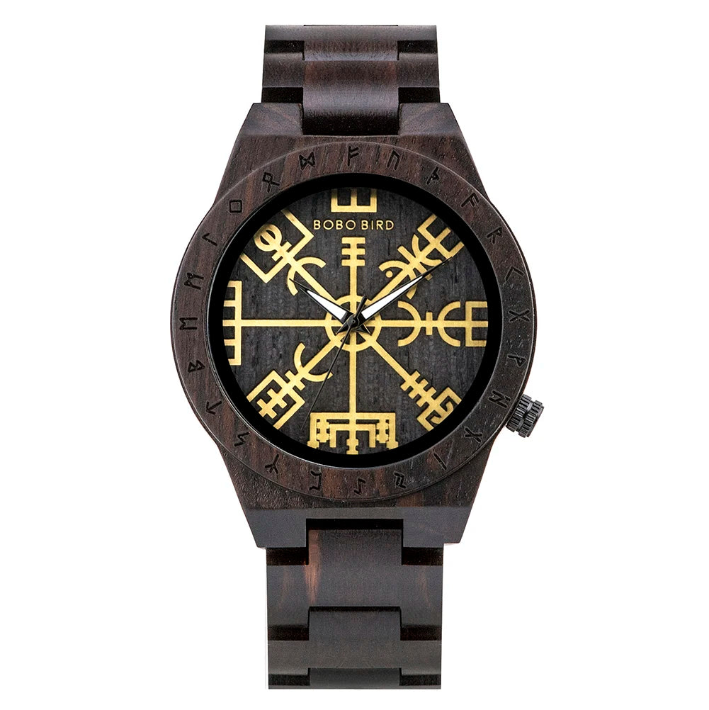 BOBO BIRD Watch Men Wooden Wristwatch Fashion Retro Ebony Timepiece Japanese Quartz Movement Clock Customize Great Gift Box OEM