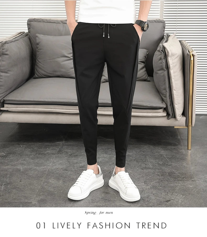 Pantalones Hombre Summer Cargo Pants For Men Clothing All Match Korean Designer Luxury Men Trousers Slim Fit Casual Work Wear 36