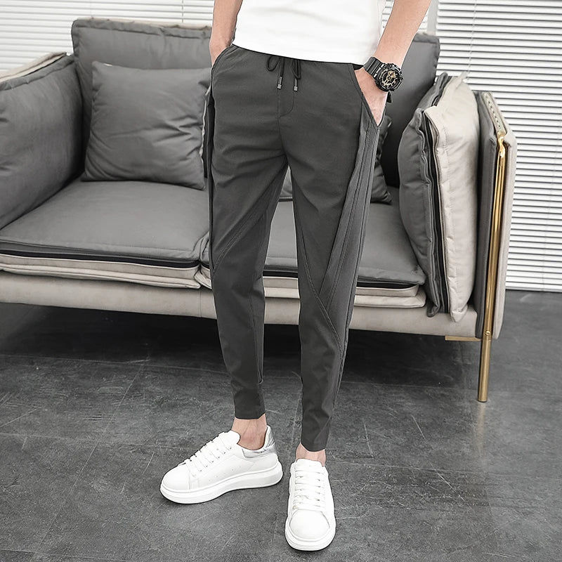 Pantalones Hombre Summer Cargo Pants For Men Clothing All Match Korean Designer Luxury Men Trousers Slim Fit Casual Work Wear 36