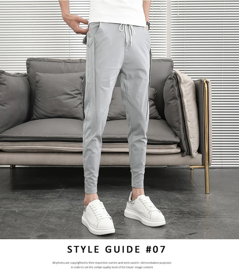 Pantalones Hombre Summer Cargo Pants For Men Clothing All Match Korean Designer Luxury Men Trousers Slim Fit Casual Work Wear 36