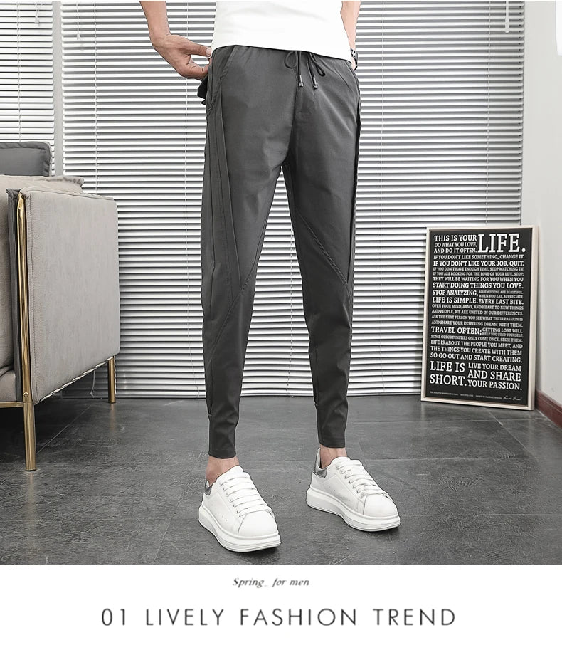 Pantalones Hombre Summer Cargo Pants For Men Clothing All Match Korean Designer Luxury Men Trousers Slim Fit Casual Work Wear 36