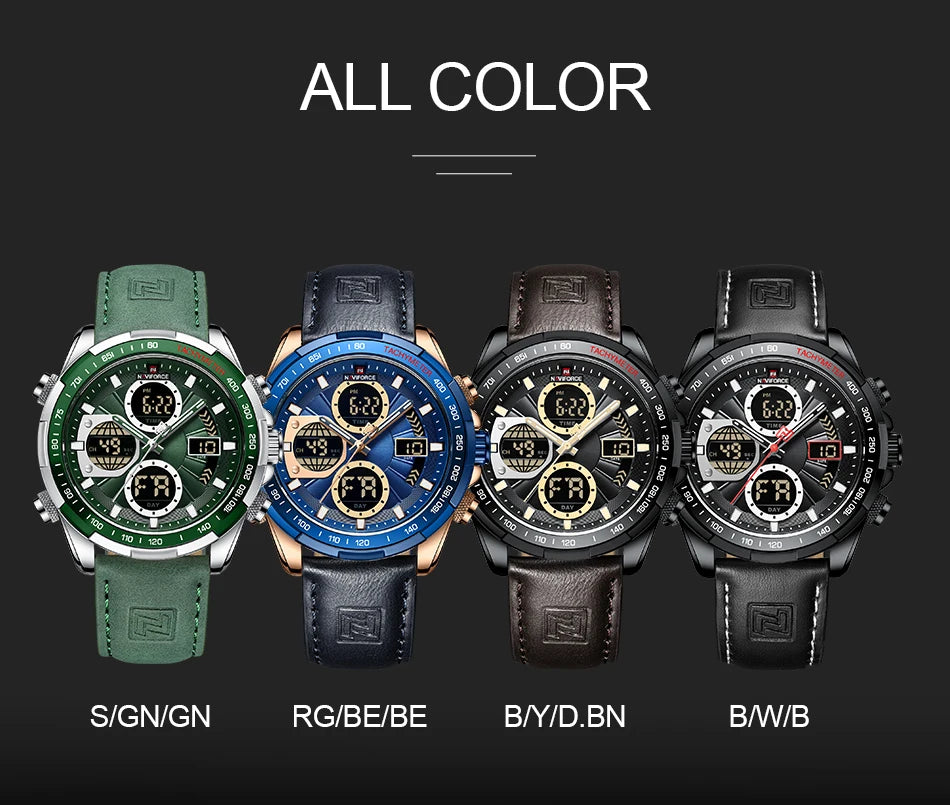 NAVIFORCE Fashion Military Watches for Men Luxury Original Digital Sport Chronograph Waterproof Quartz WristWatch Free Shiping