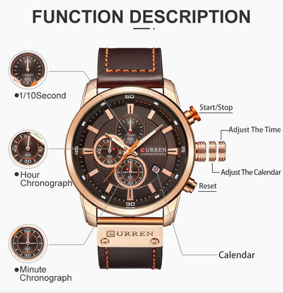 Top Brand Luxury Chronograph Quartz Watch Men Sports Watches Military Army Male Wrist Watch Clock CURREN relogio masculino