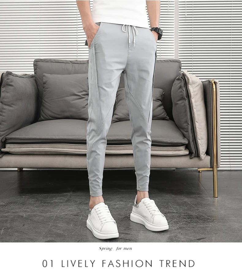 Pantalones Hombre Summer Cargo Pants For Men Clothing All Match Korean Designer Luxury Men Trousers Slim Fit Casual Work Wear 36