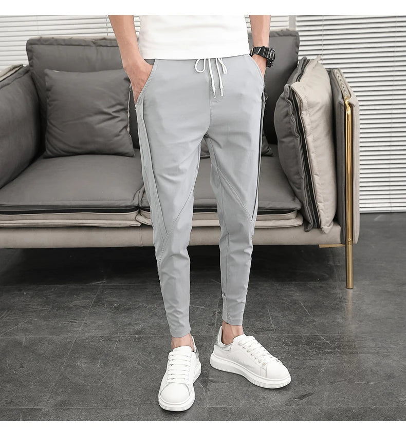 Pantalones Hombre Summer Cargo Pants For Men Clothing All Match Korean Designer Luxury Men Trousers Slim Fit Casual Work Wear 36