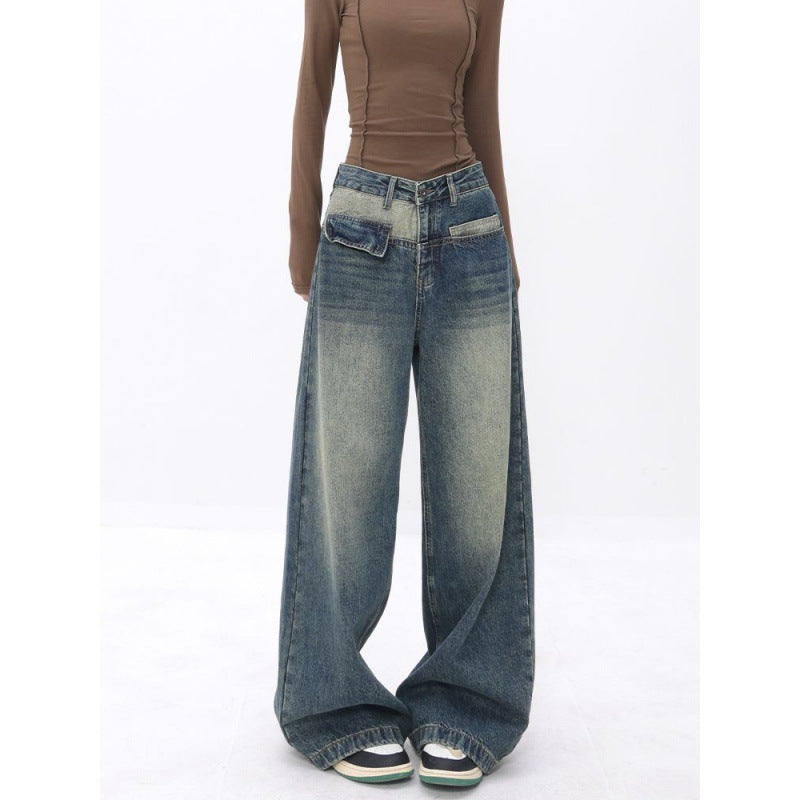 Women's Niche Loose Straight Wide Leg Jeans