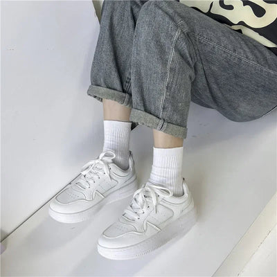 Men White Casual Man Leather Shoes Outdoor