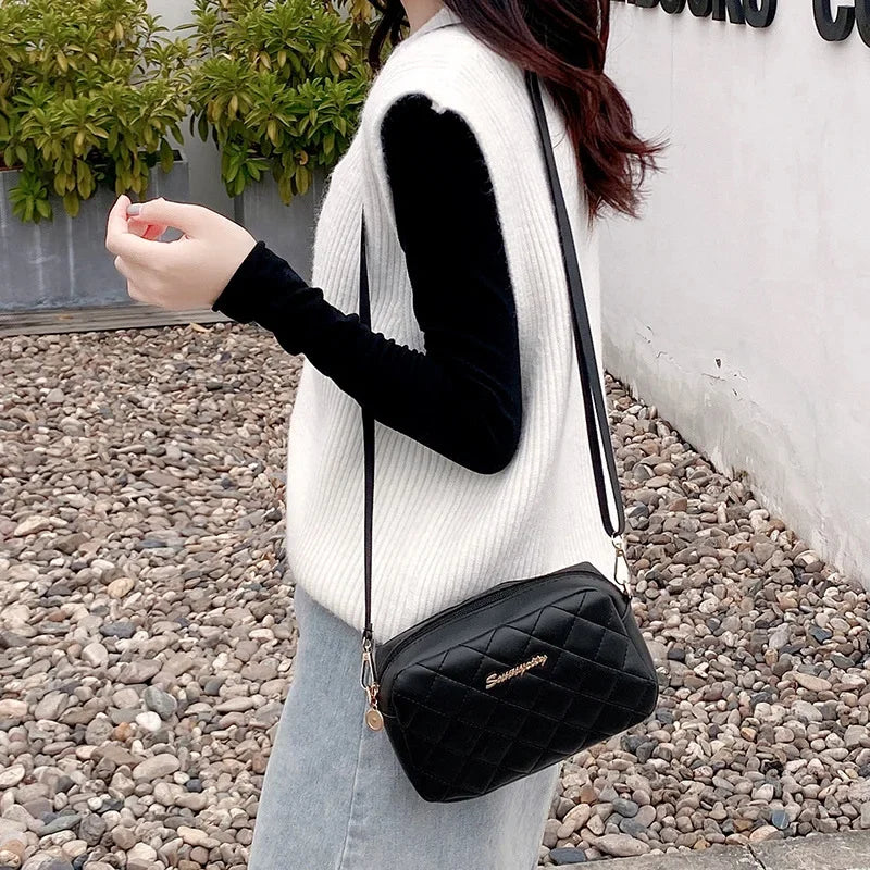 Tassel Small Messenger Bag For Women 2024 Trend Lingge Embroidery Camera Female Shoulder Bag Fashion Chain Ladies Crossbody Bags