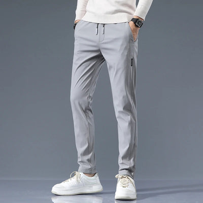 Stretch Casual Pants Men Classic Lightweight Slim Fit Trousers for Men Summer Straight Drawstring Joggers Solid khaki Pants Male