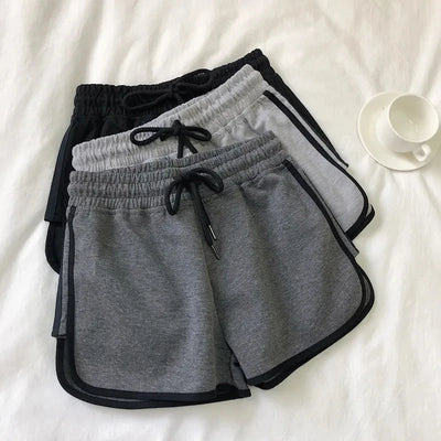 Summer High-Waisted Elastic Loose Sports And Casual Running Shorts For Women