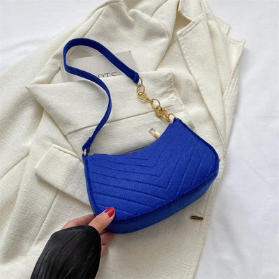 Autumn Trend Line Lightweight Shoulder Bag Crocodile Felt Small Square Bag Women's New Leisure Chain Purses and Handbags