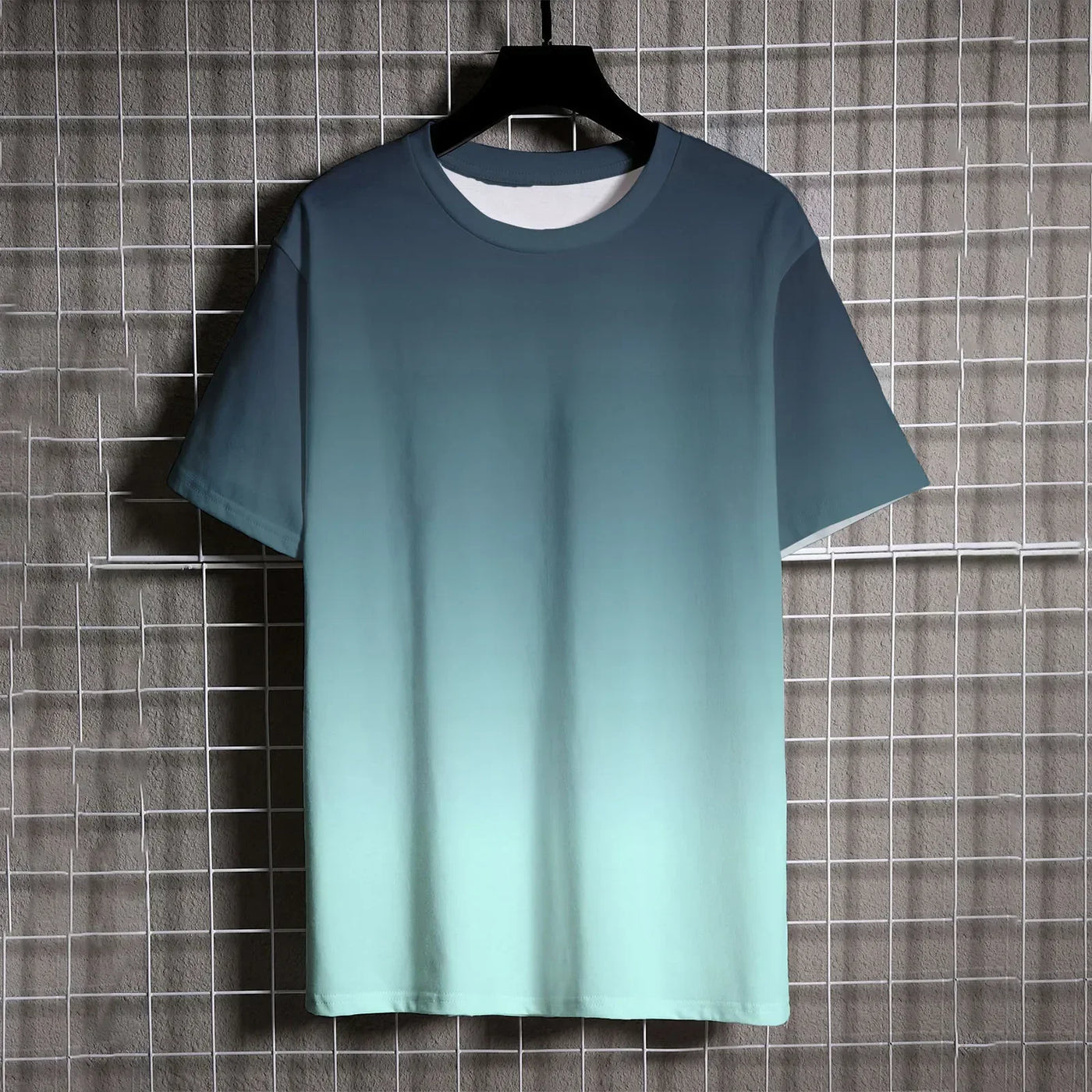 Men's Gradient Ombre T-Shirt – Black to White Casual Style