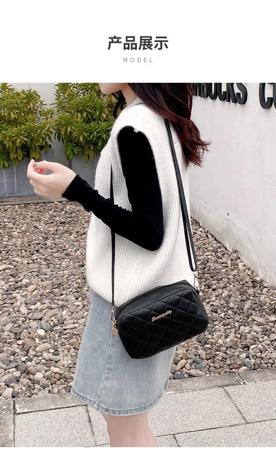 Tassel Small Messenger Bag For Women 2024 Trend Lingge Embroidery Camera Female Shoulder Bag Fashion Chain Ladies Crossbody Bags