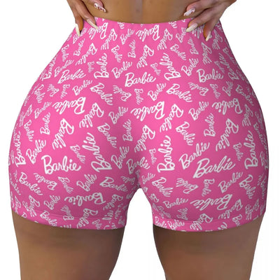 Custom Cute Barbie Volleyball Biker Gym Shorts Women Athletic Workout Yoga Shorts