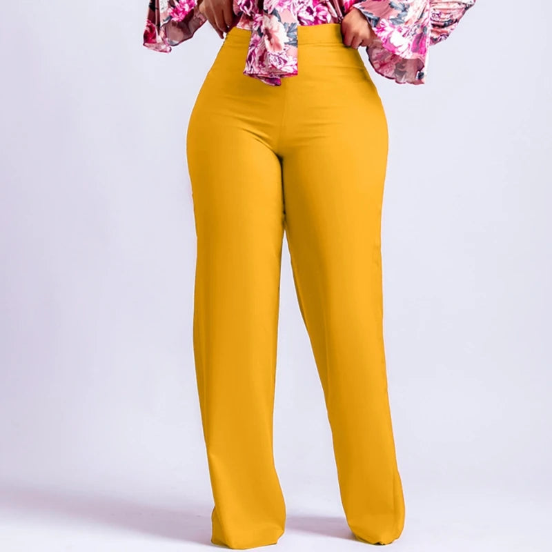 Women’s Shiny Yellow High-Waist Capris - Office & Summer Trousers