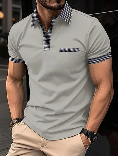 Summer New Men's Casual Short-Sleeved Polo Shirt Office Fashion Rowan Collar T-Shirt Men's Breathable Polo Shirt Men's Clothing