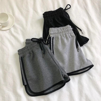 Summer High-Waisted Elastic Loose Sports And Casual Running Shorts For Women