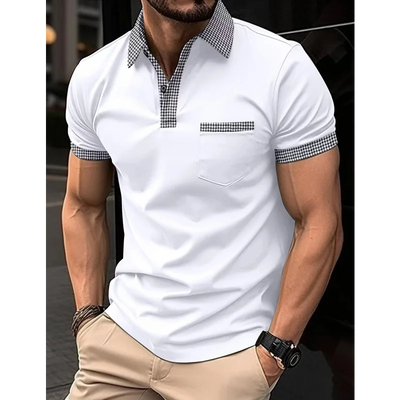 Summer New Men's Casual Short-Sleeved Polo Shirt Office Fashion Rowan Collar T-Shirt Men's Breathable Polo Shirt Men's Clothing