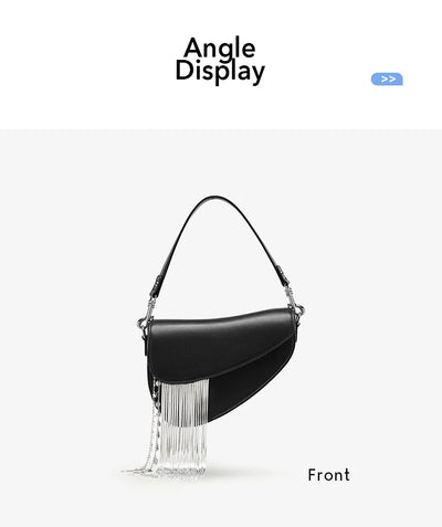 BAFELLI 2023 NEW LUXURY WOMAN BAGS LEATHER STYLISH INDIVIDUALITY FASHION TASSELS PURSE SHOULDER CROSSBODY HANDBAGS FEMALE SADDLE