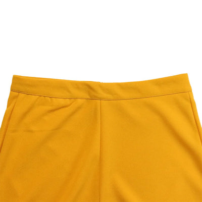 Women’s Shiny Yellow High-Waist Capris - Office & Summer Trousers