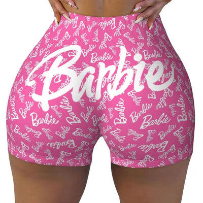 Custom Cute Barbie Volleyball Biker Gym Shorts Women Athletic Workout Yoga Shorts