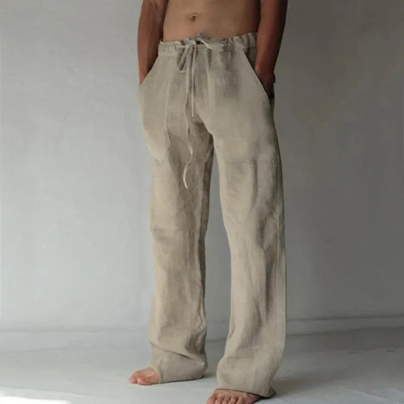 summer spring 2023 New Men's Cotton Linen Pants Male Autumn New Breathable Solid Color Linen Trousers Fitness Streetwear S-3XL