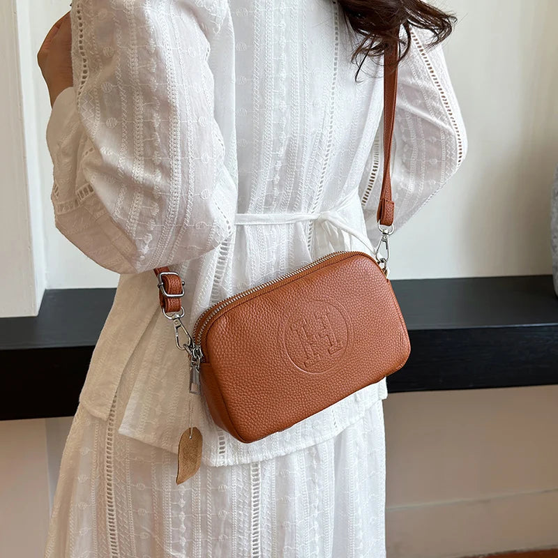 Luxury Genuine Cow Leather Women’s Crossbody Shoulder Bag