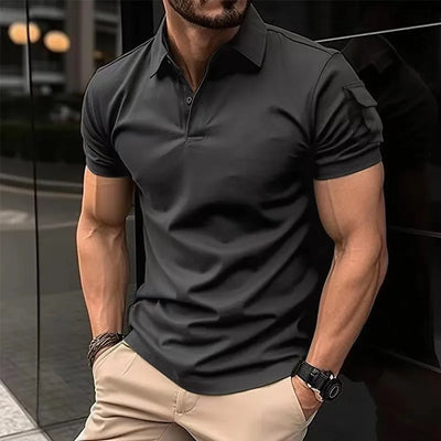 Summer New Men's Casual Short-Sleeved Polo Shirt Office Fashion Rowan Collar T-Shirt Men's Breathable Polo Shirt Men's Clothing