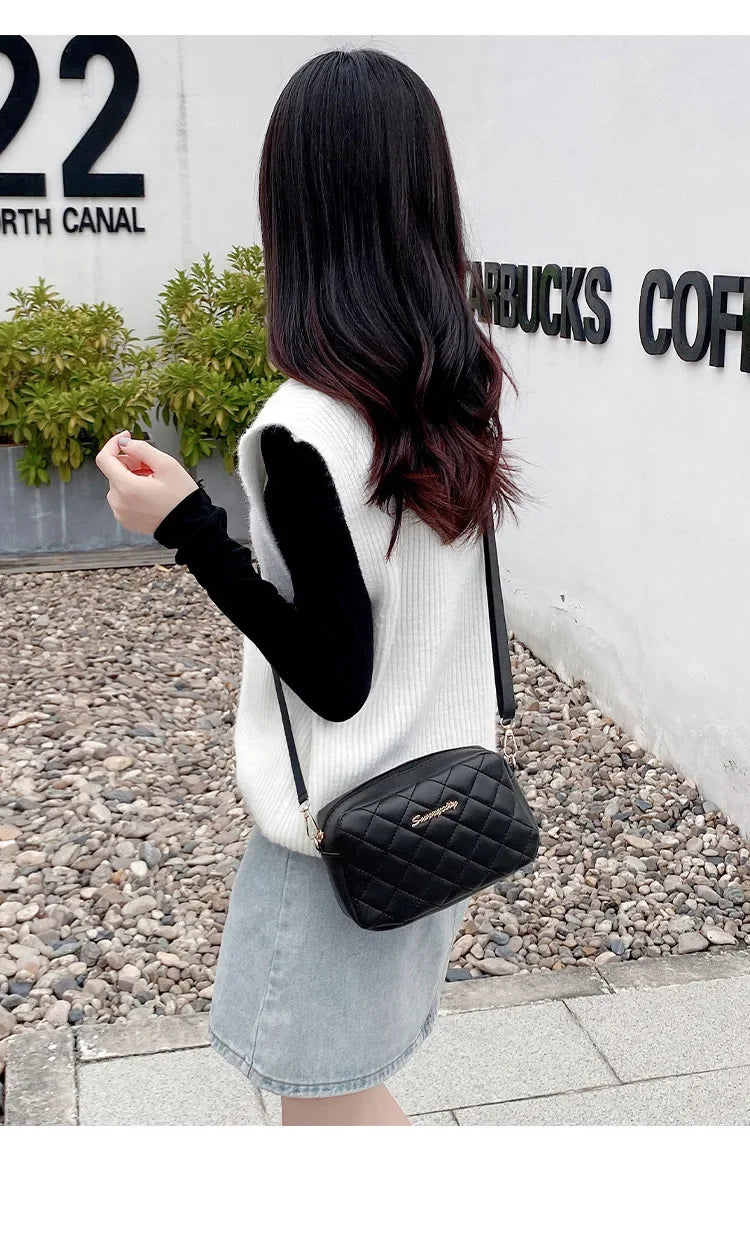 Tassel Small Messenger Bag For Women 2024 Trend Lingge Embroidery Camera Female Shoulder Bag Fashion Chain Ladies Crossbody Bags