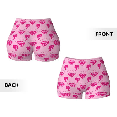 Custom Cute Barbie Volleyball Biker Gym Shorts Women Athletic Workout Yoga Shorts