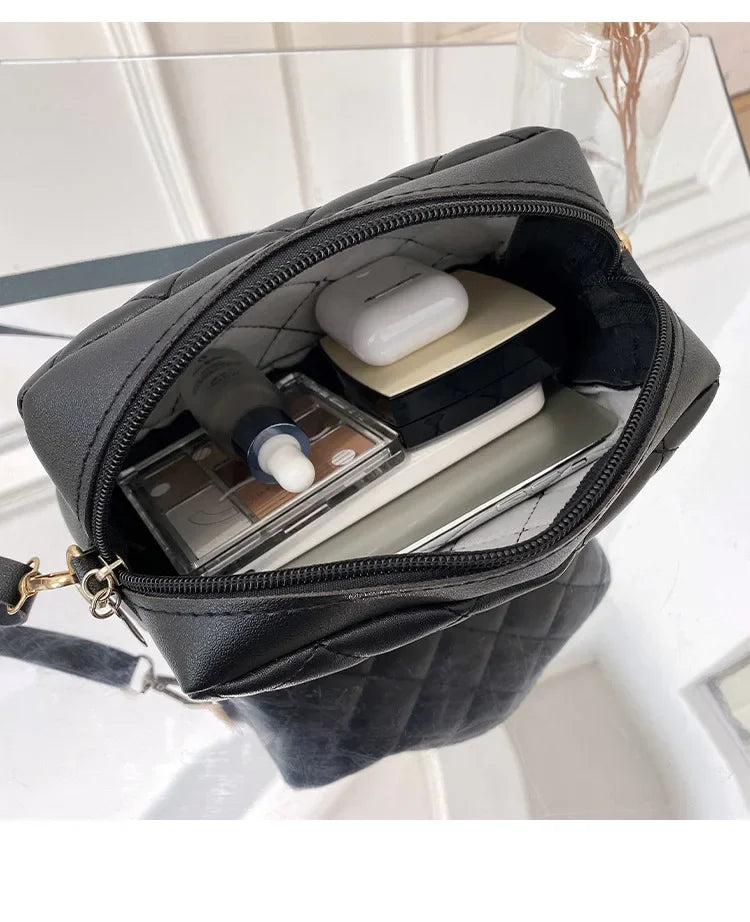 Tassel Small Messenger Bag For Women 2024 Trend Lingge Embroidery Camera Female Shoulder Bag Fashion Chain Ladies Crossbody Bags