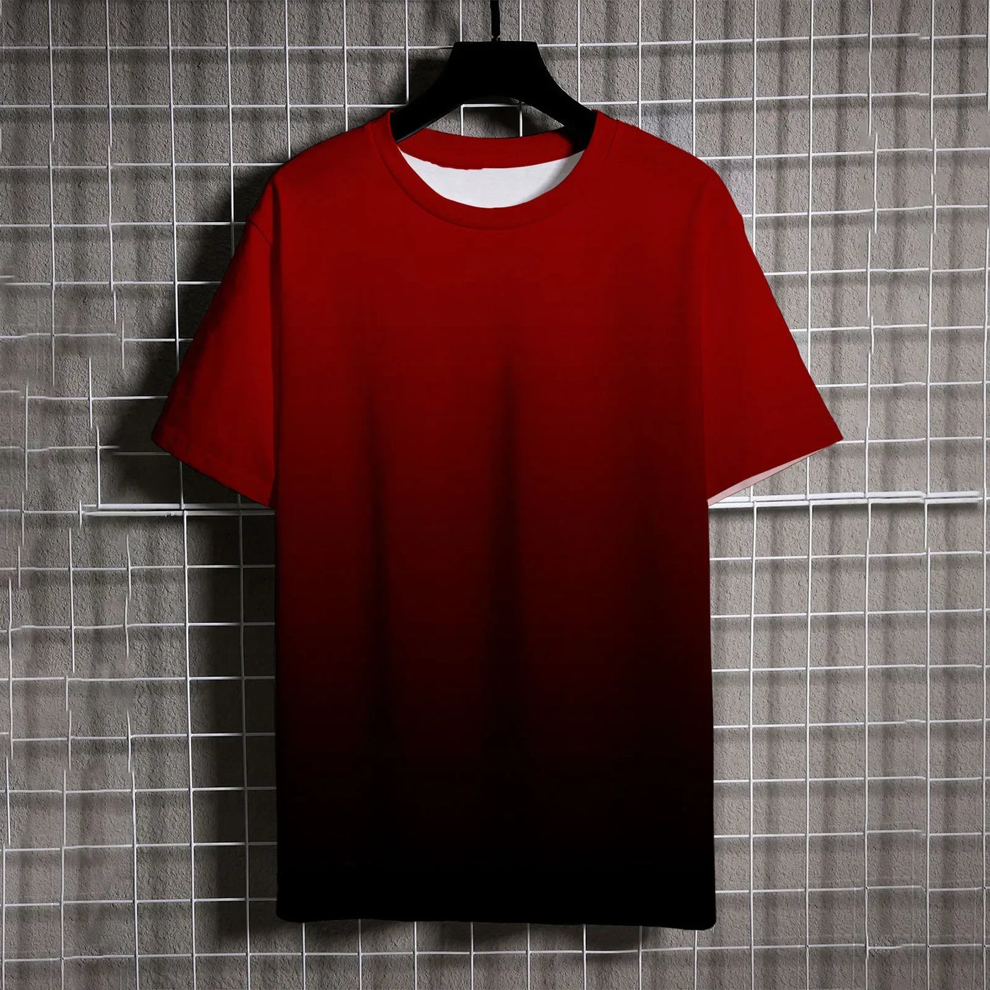 Men's Gradient Ombre T-Shirt – Black to White Casual Style