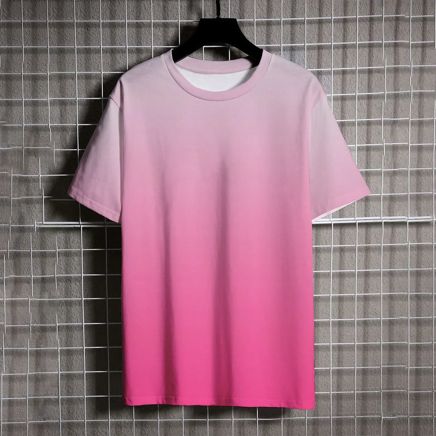 Men's Gradient Ombre T-Shirt – Black to White Casual Style