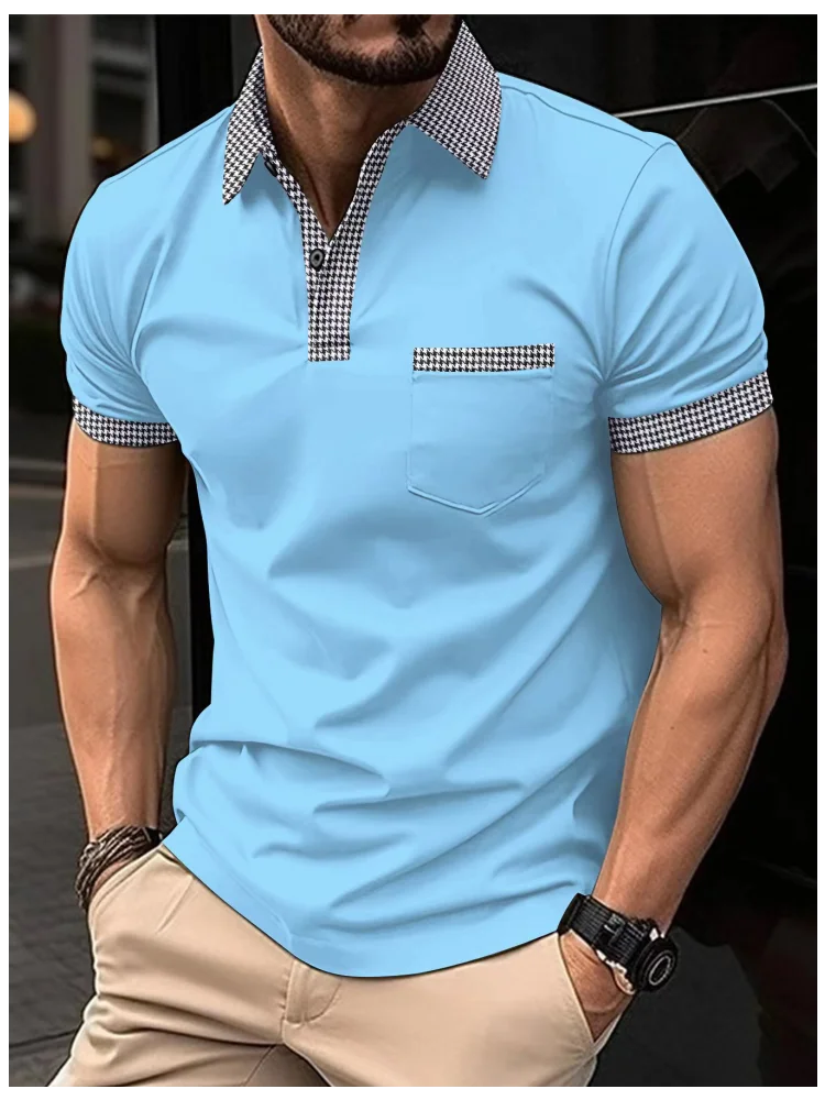 Summer New Men's Casual Short-Sleeved Polo Shirt Office Fashion Rowan Collar T-Shirt Men's Breathable Polo Shirt Men's Clothing