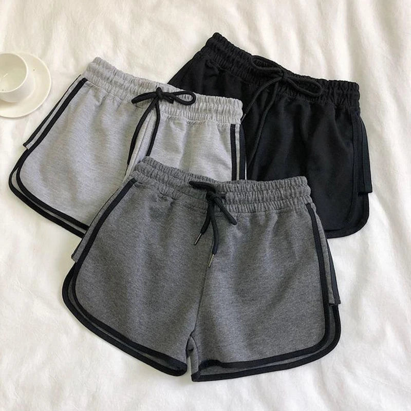 Summer High-Waisted Elastic Loose Sports And Casual Running Shorts For Women