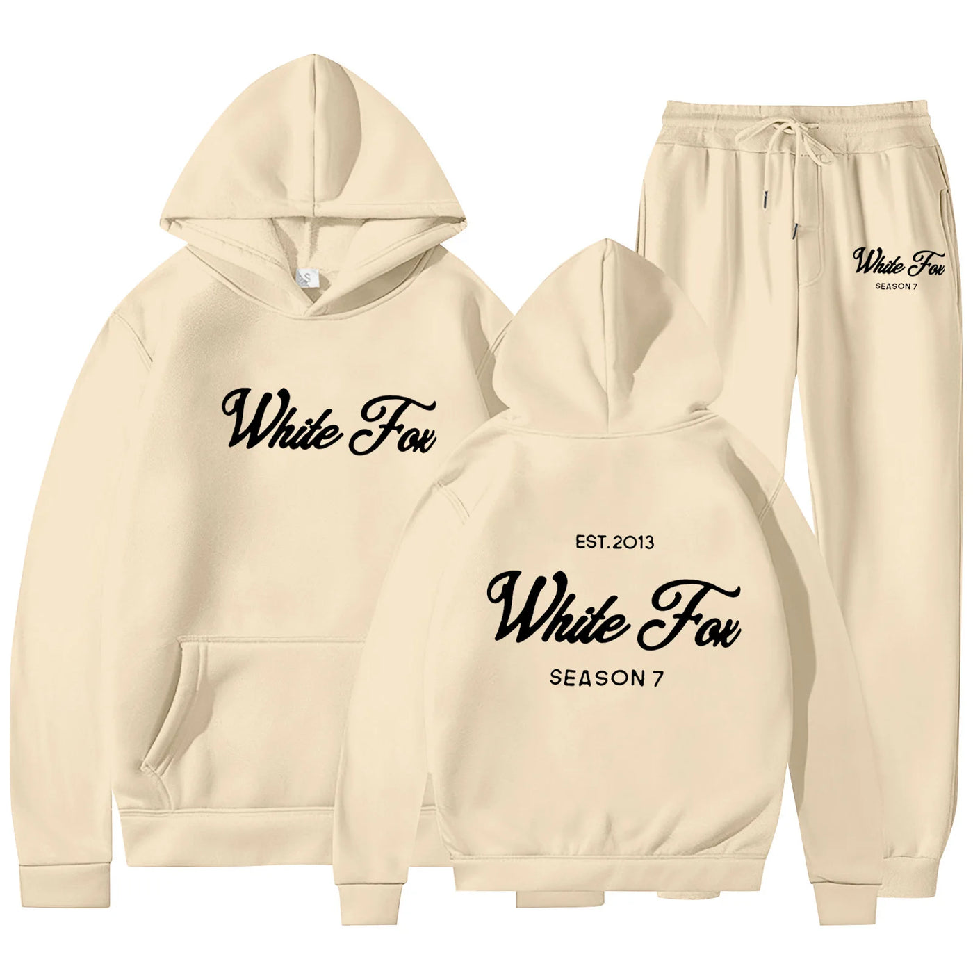 White Fox" Black Hoodie & Jogger Set - Season 7 Edition