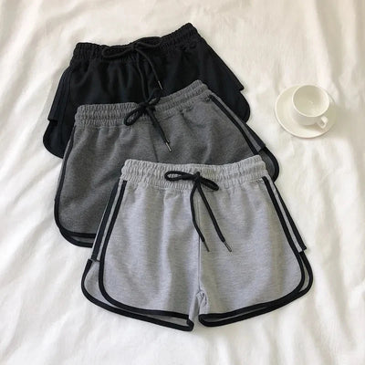 Summer High-Waisted Elastic Loose Sports And Casual Running Shorts For Women