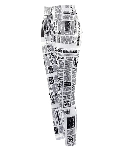 2024 Spring Summer New Women's Clothing Newspaper Printing High Waist Tight Fitness Yoga Pants Leggings Pant Trousers