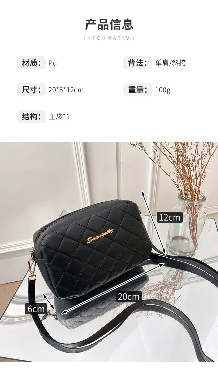 Tassel Small Messenger Bag For Women 2024 Trend Lingge Embroidery Camera Female Shoulder Bag Fashion Chain Ladies Crossbody Bags