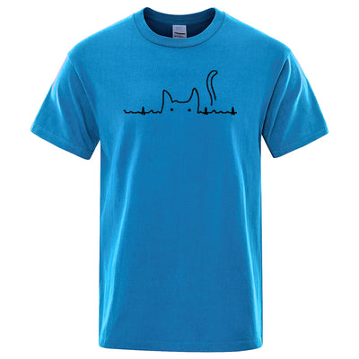 Casual Mens T Shirts Cat Cute